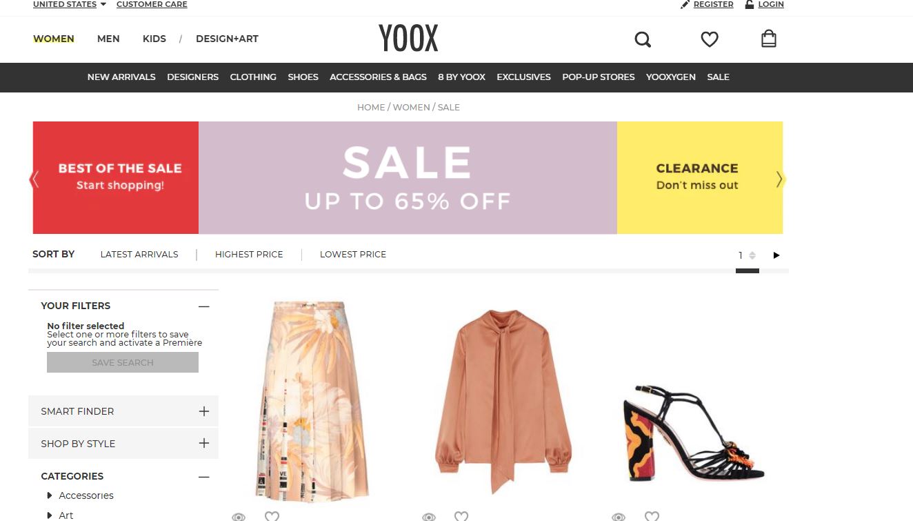 Yoox - онлайн-шоппинг в Америке. Каталог BundleBox